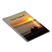 Couple Sit On Beach bei Sunset Spiral Notebook Notizblock (Rechte Seite)