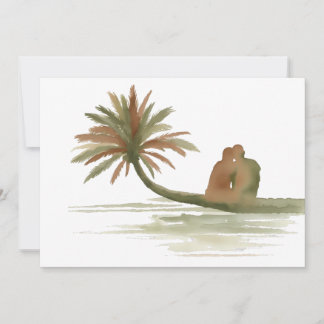 Couple Sitting on Palm Tree Einladung