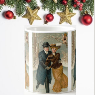 Couple Skaten, eine Vintage Szene Kaffeetasse