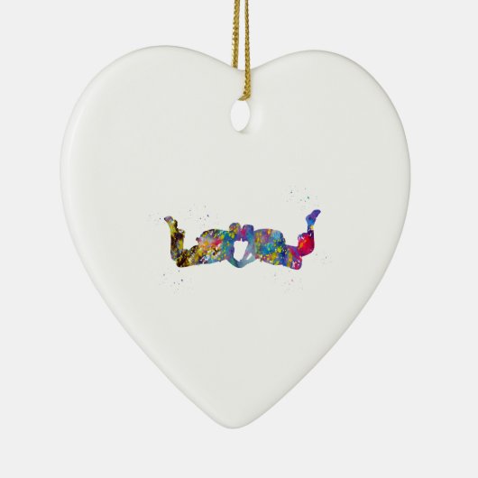 Couple Skydiver Keramik Ornament (Rechts)