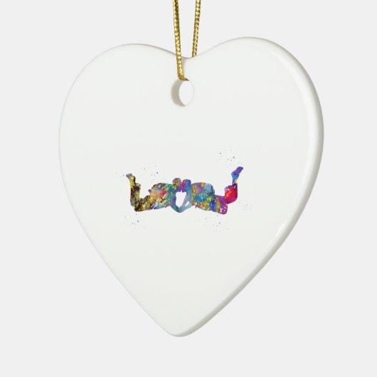 Couple Skydiver Keramik Ornament (Links)