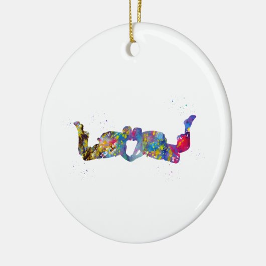 Couple Skydiver Keramik Ornament (Links)