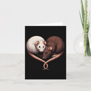 Couple Small Rodent Pet Happy Heart Liebe Niedlich Karte