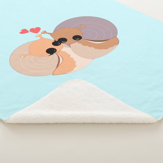 Couple Snail Baby Sherpa Blanket Sherpadecke (3/4)