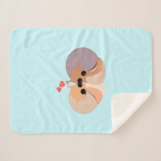 Couple Snail Baby Sherpa Blanket Sherpadecke (Vorderseite (Horizontal))