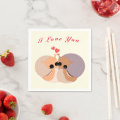 Couple Snail Napkins Text - I Liebe You Serviette (Beispiel)