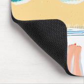 Couple Sunbader on Beach Custom Text Urlaub Mousepad (Ecke)