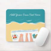 Couple Sunbader on Beach Custom Text Urlaub Mousepad (Mit Mouse)