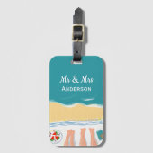 Couple Sunbathing Personalisiert Mr. and Mrs. Holi Gepäckanhänger (Vorderseite Vertikal)