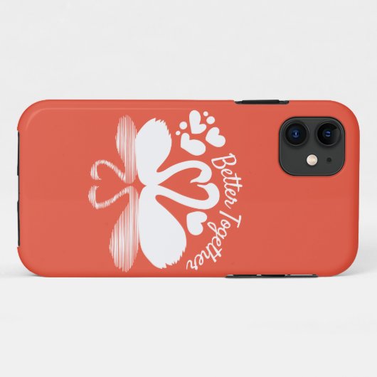 Couple Swan Silhouette Reflektion im Wasser Case-Mate iPhone Hülle (Rückseite (Horizontal))