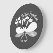 Couple Swan Silhouette Reflektion im Wasser Große Wanduhr (Winkel)