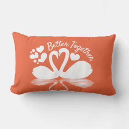 Couple Swan Silhouette Reflektion im Wasser Lendenkissen