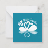 Couple Swan Silhouette Reflektion im Wasser Mitteilungskarte (Vorderseite)