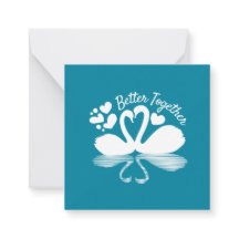 Couple Swan Silhouette Reflektion im Wasser