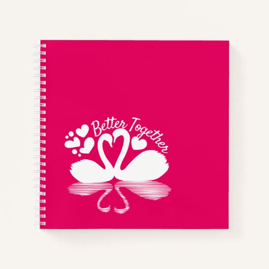 Couple Swan Silhouette Reflektion im Wasser Notizblock (Vorderseite)