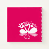 Couple Swan Silhouette Reflektion im Wasser Notizblock (Rückseite)