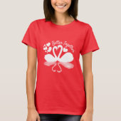 Couple Swan Silhouette Reflektion im Wasser T-Shirt (Vorderseite)