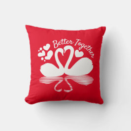 Couple Swan Silhouette Reflektion im Wasser Thun Kissen