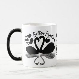 Couple Swan Silhouette Reflektion im Wasser Verwandlungstasse