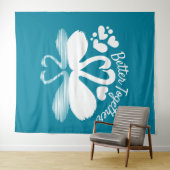 Couple Swan Silhouette Reflektion im Wasser Wandteppich (Beispiel (Horizontal))