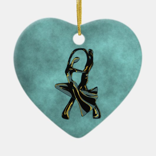 Couple Tanzen in der Nacht Keramik Ornament (Vorne)