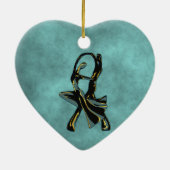 Couple Tanzen in der Nacht Keramik Ornament (Hinten)