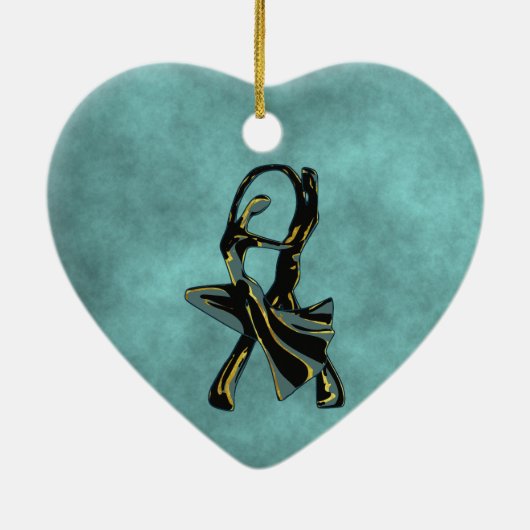 Couple Tanzen in der Nacht Keramik Ornament (Hinten)