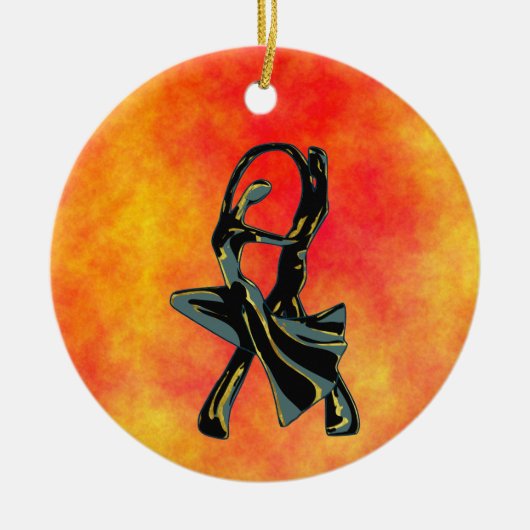 Couple Tanzen in der Nacht Keramik Ornament (Vorne)