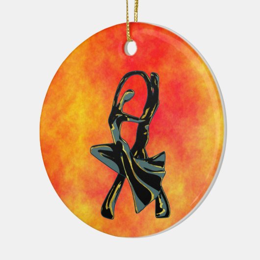 Couple Tanzen in der Nacht Keramik Ornament (Links)