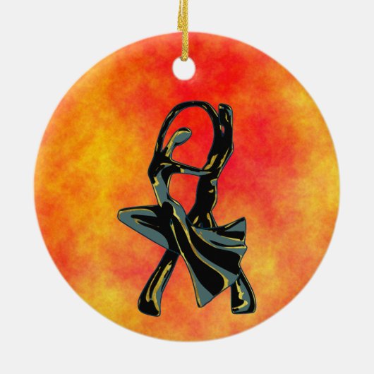 Couple Tanzen in der Nacht Keramik Ornament (Hinten)