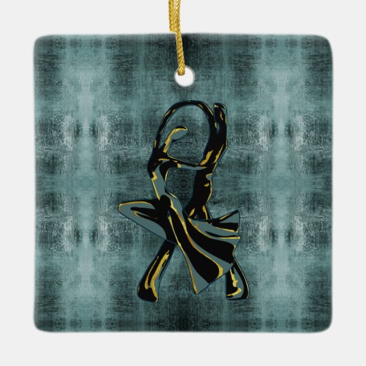 Couple Tanzen in der Nacht Keramikornament (Vorderseite)