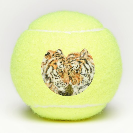 Couple Tiger Tennis Balls Tennisbälle (Vorderseite)