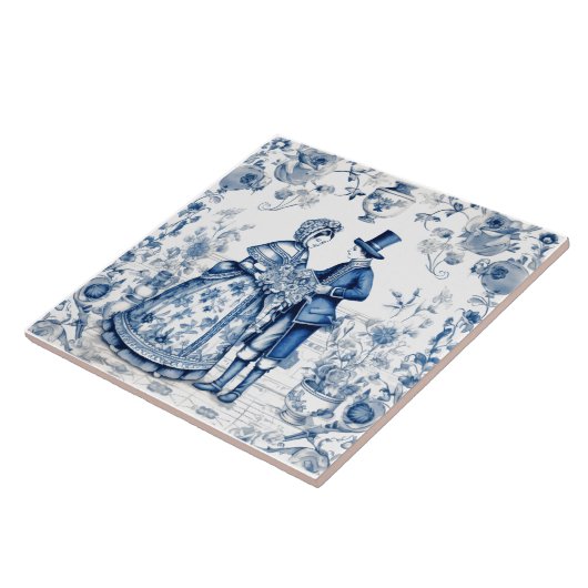 Couple Tiles in Rustic Blue Indigo Fliese (Seite)