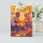 Couple Toasting Fall Invitation  Einladung (Stehend Vorderseite)
