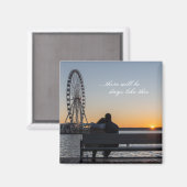 Couple Together Watch Sunset on Bench Magnet (Vorderseite/Rückseite)