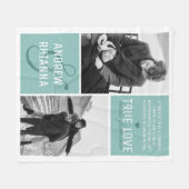 Couple True Love 2 Foto & Quote Fleecedecke (Vorderseite (Horizontal))