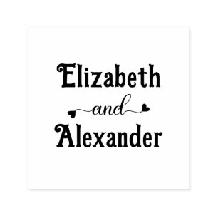 Couple Two Name Extravagant Heart"und" #1LG Permastempel