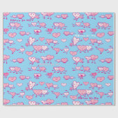 Couple Valentine Pink Dance Hearts Wrapping Paper Geschenkpapier (Flach)