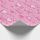 Couple Valentine Pink Dance Hearts Wrapping Paper Geschenkpapier (Ecke)