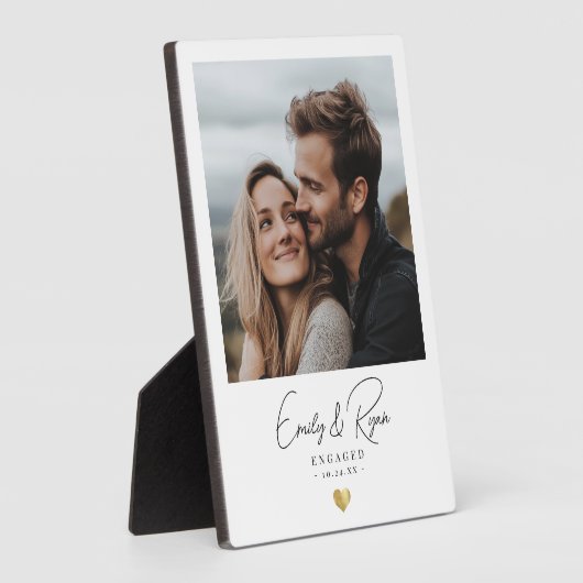 Couple Verlobung Gift Gold Heepake Fotoplatte (Seite)