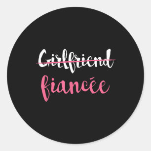 Couple Verlobung Just Verlobt Girlfriend Fiancer Runder Aufkleber