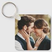 Couple Vow Handwriting Modernes Script Foto Chic Schlüsselanhänger (Vorderseite)