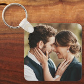 Couple Vow Handwriting Modernes Script Foto Chic Schlüsselanhänger (Vorderseite)