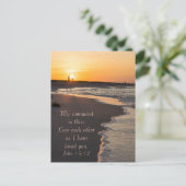 Couple Walking Beach bei Sunrise John 1512 Postcar Postkarte (Stehend Vorderseite)