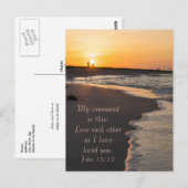 Couple Walking Beach bei Sunrise John 1512 Postcar Postkarte (Vorne/Hinten)