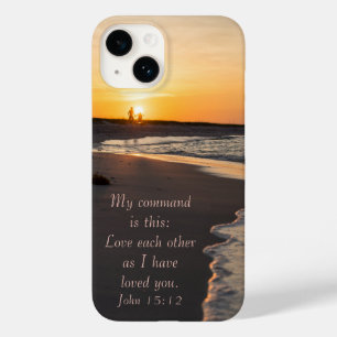 Couple Walking Beach bei Sunrise John 15 12 Case-Mate iPhone 14 Hülle