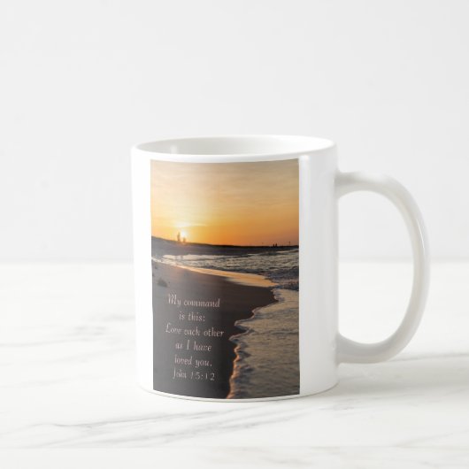 Couple Walking Beach bei Sunrise John 15 12 Kaffeetasse (Rechts)