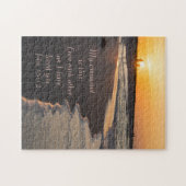 Couple Walking Beach bei Sunrise John 15 12 Puzzle (Horizontal)