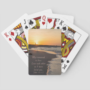 Couple Walking Beach bei Sunrise John 15 12 Spielkarten
