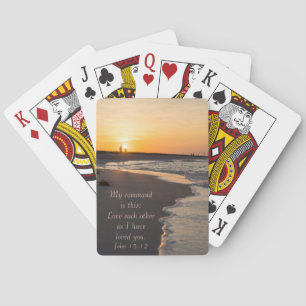 Couple Walking Beach bei Sunrise John 15 12 Spielkarten